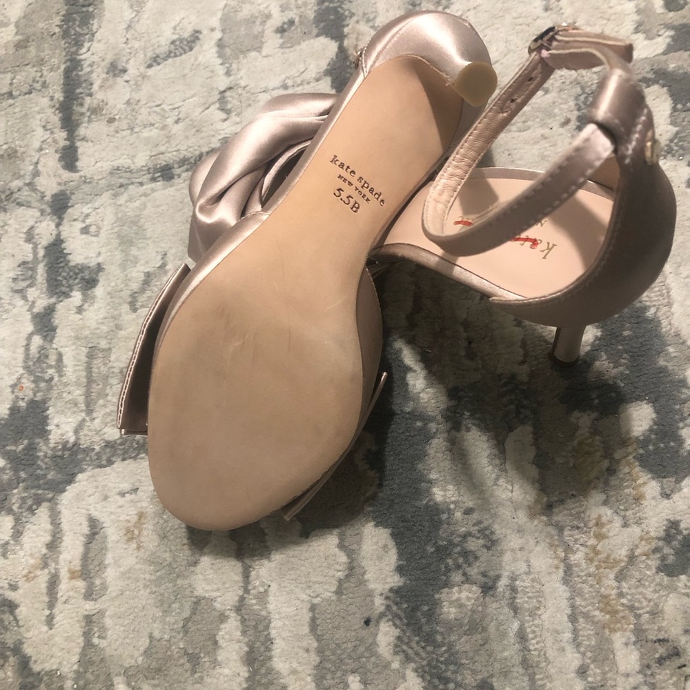 kate spade Satin Bow Ankle Strap Heels in Blush - Picture 7 of 8